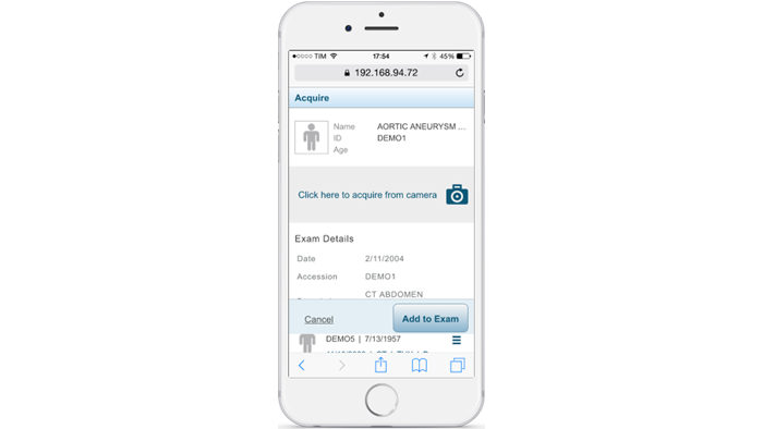 Interfaccia del portale di acquisizione su smartphone