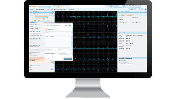 Schermata dell'interfaccia di scambio immagini su un monitor