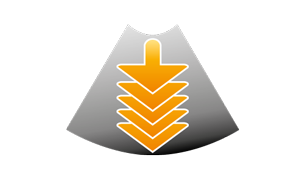 un logo di una freccia gialla